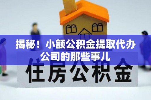 大社揭秘！小额公积金提取代办公司的那些事儿